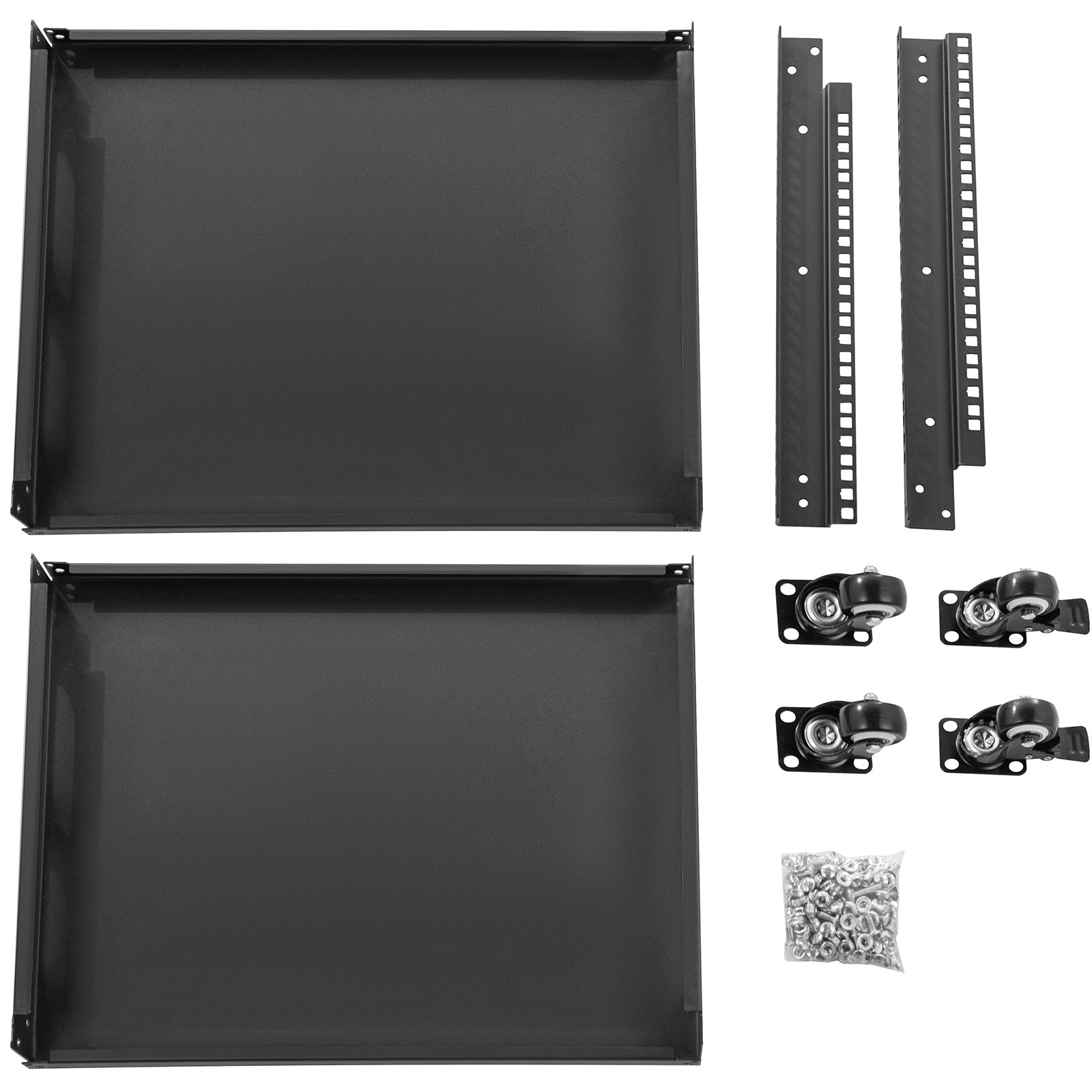 VEVOR Server Rack, 25U Open Frame Rack, 4-Post IT Server Network Relay Rack, 19 Inch Server/Audio Network Equipment Rack Cold Rolled Steel, Heavy Duty Rack w/Casters, Holds Network Servers & AV Gear