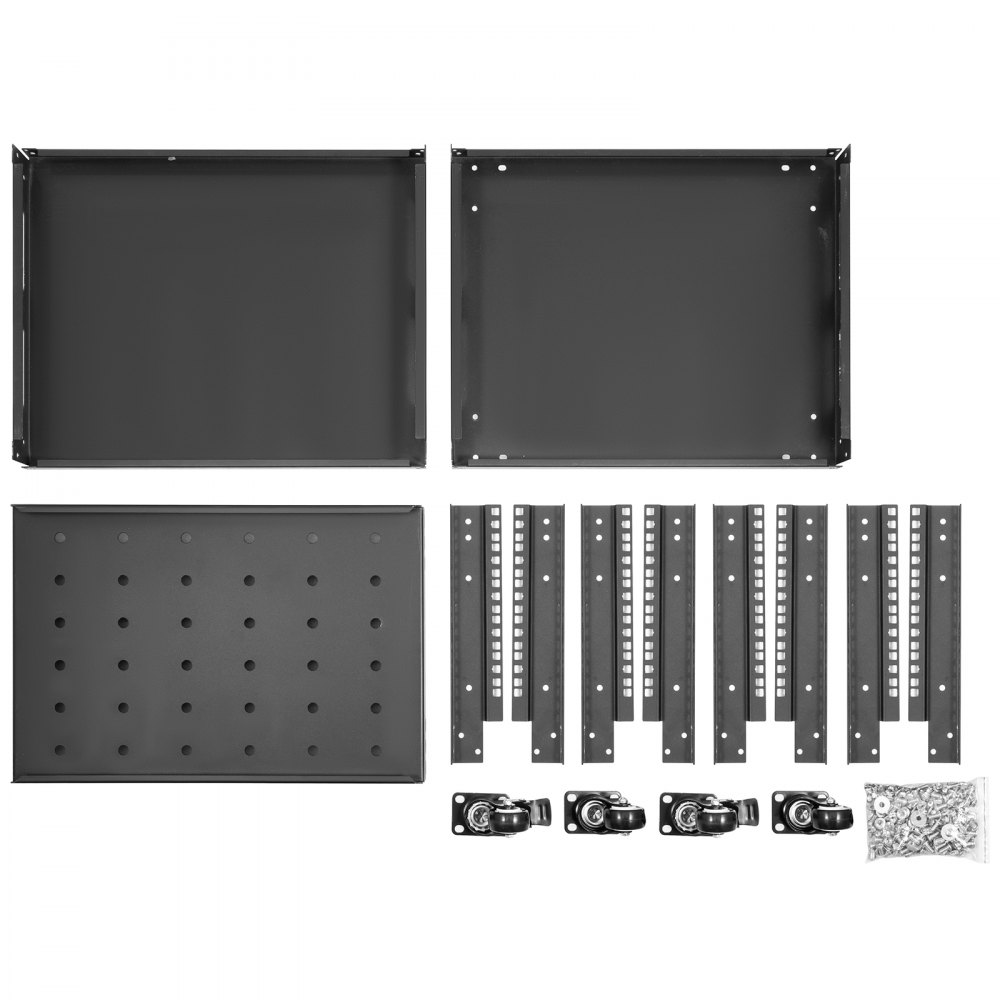 VEVOR Server Rack, 12U Open Frame Rack, 4-Post IT Server Network Relay Rack, 19 Inch Server/Audio Network Equipment Rack Cold Rolled Steel, Heavy Duty Rack w/Casters, Holds Network Servers & AV Gear