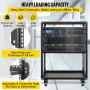 VEVOR Server Rack, 12U Open Frame Rack, 4-Post IT Server Network Relay Rack, 19 Inch Server/Audio Network Equipment Rack Cold Rolled Steel, Heavy Duty Rack w/Casters, Holds Network Servers & AV Gear