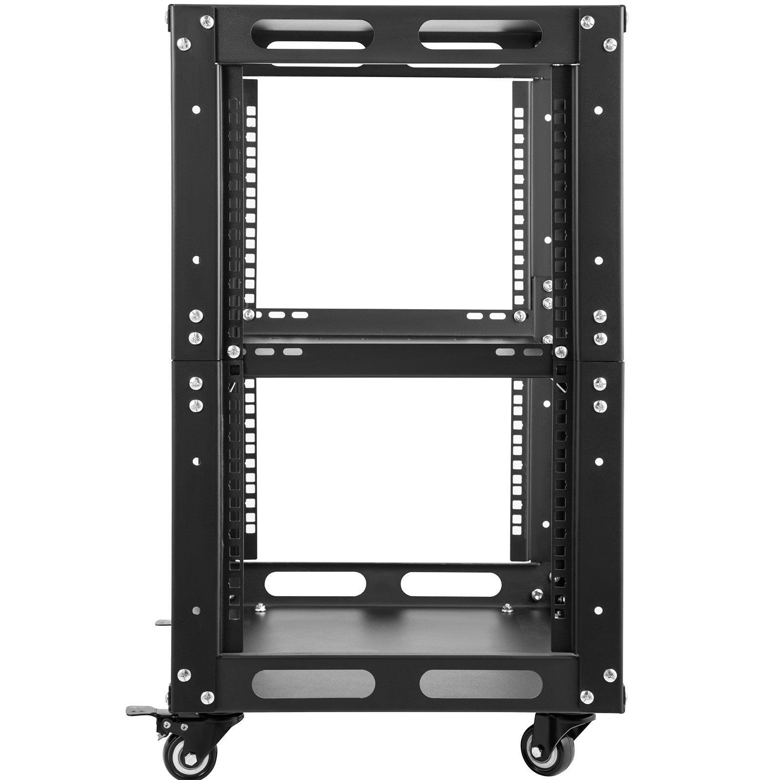 VEVOR Server Rack, 12U Open Frame Rack, 4-Post IT Server Network Relay Rack, 19 Inch Server/Audio Network Equipment Rack Cold Rolled Steel, Heavy Duty Rack w/Casters, Holds Network Servers & AV Gear