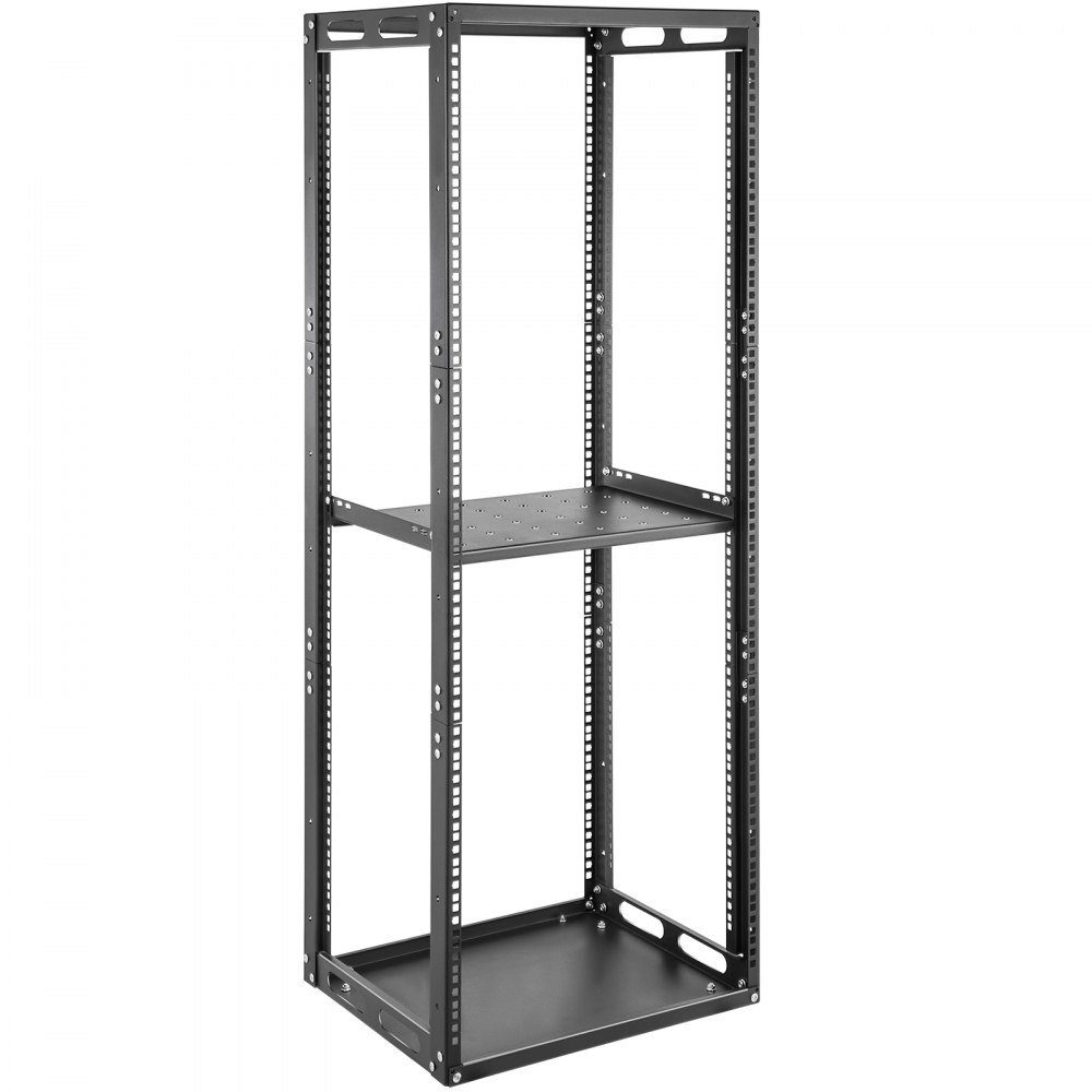 VEVOR Server Rack, 28U Open Frame Rack, 4-Post IT Server Network Relay Rack, 19 Inch Server/Audio Network Equipment Rack Cold Rolled Steel, Heavy Duty Threaded Rack, Holds Network Servers & AV Gear