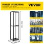 VEVOR Server Rack, 42U Open Frame Rack, 4-Post IT Server Network Relay Rack, 19 Inch Server/Audio Network Equipment Rack Cold Rolled Steel, Heavy Duty Threaded Rack, Holds Network Servers & AV Gear