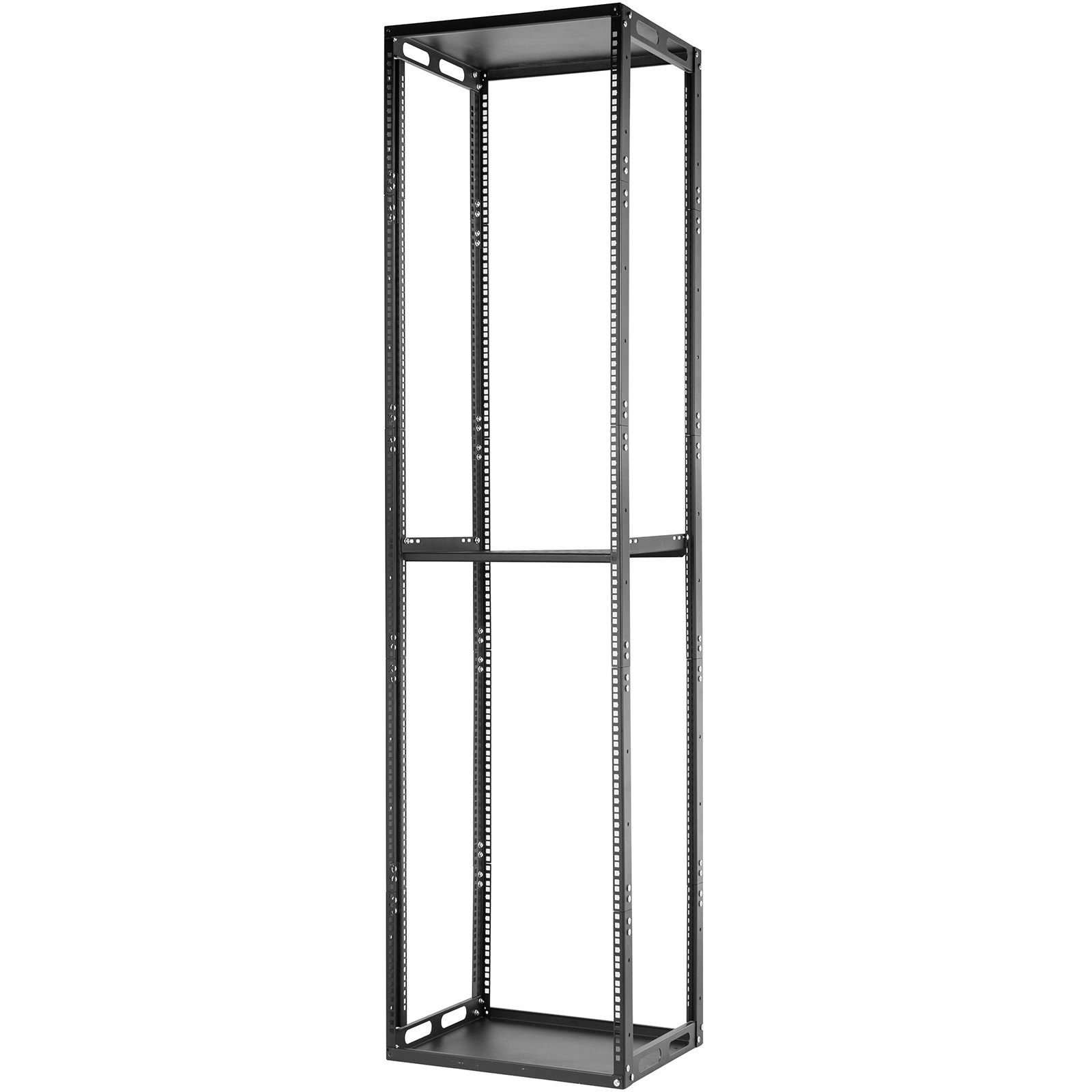 VEVOR Server Rack, 42U Open Frame Rack, 4-Post IT Server Network Relay Rack, 19 Inch Server/Audio Network Equipment Rack Cold Rolled Steel, Heavy Duty Threaded Rack, Holds Network Servers & AV Gear