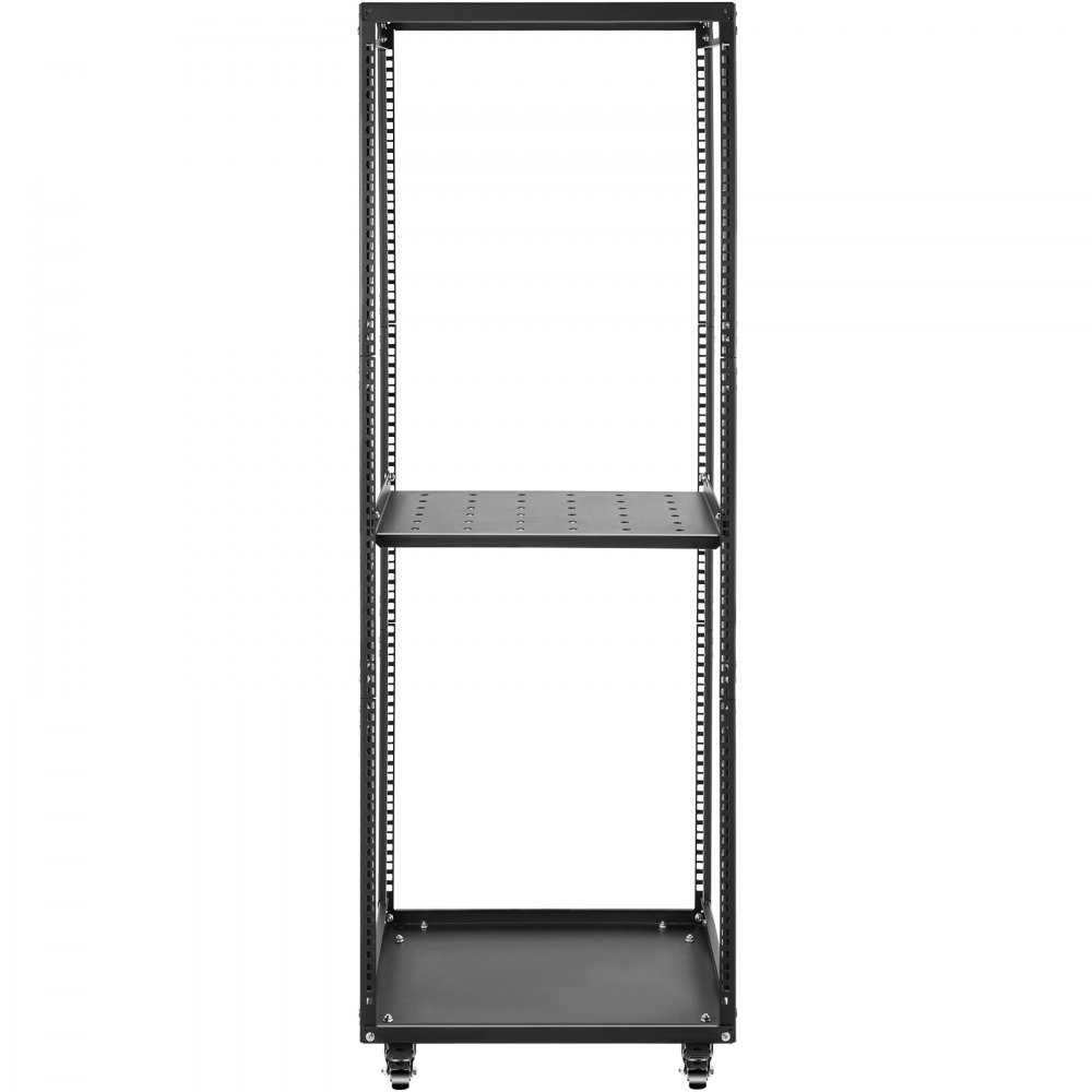 VEVOR Server Rack, 27U Open Frame Rack, 4-Post IT Server Network Relay Rack, 19 Inch Server/Audio Network Equipment Rack Cold Rolled Steel, Heavy Duty Rack w/Casters, Holds Network Servers & AV Gear