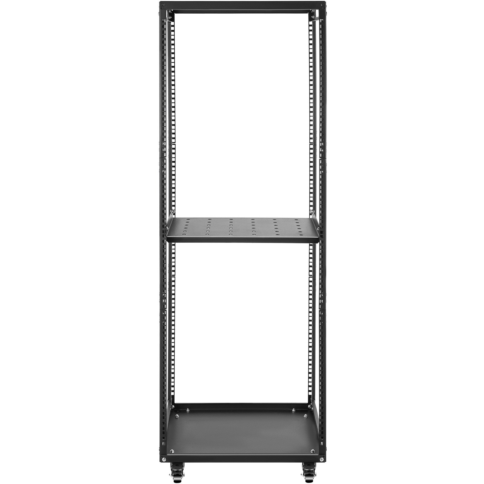 VEVOR Server Rack, 27U Open Frame Rack, 4-Post IT Server Network Relay Rack, 19 Inch Server/Audio Network Equipment Rack Cold Rolled Steel, Heavy Duty Rack w/Casters, Holds Network Servers & AV Gear
