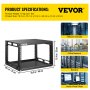 VEVOR Open Frame Server Rack Network Server Rack 6U 4 Post 19"/482mm Relay Rack