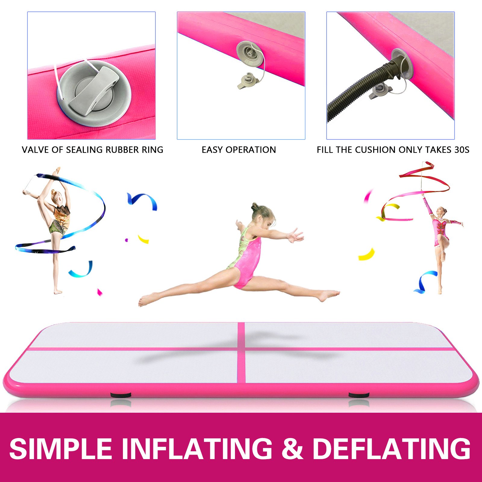 VEVOR Air Track 10FT Inflatable Airtrack Tumbling Gymnastics Mat Home Training