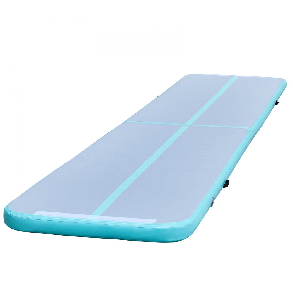 VEVOR 16ft Inflatable Air Gymnastic Mat, 4 inches Thickness Air Tumble Track with Electric Air Pump,Dubrable Material Air Mat for Home Use / Training /Cheerleading / Yoga / Water,Tiffany