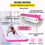 VEVOR Estera inflable de gimnasia de aire de 16 pies, pista de caída de aire de 4 pulgadas de espesor con bomba de aire eléctrica, estera de aire de material duradero para uso doméstico/entrenamiento/animadoras/yoga/agua, rosa