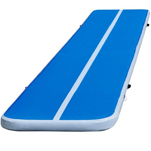 VEVOR 16ft Inflatable Air Gymnastic Mat, 4 inches Thickness Air Tumble Track with Electric Air Pump,Dubrable Material Air Mat for Home Use / Training /Cheerleading / Yoga / Water,Navy Blue
