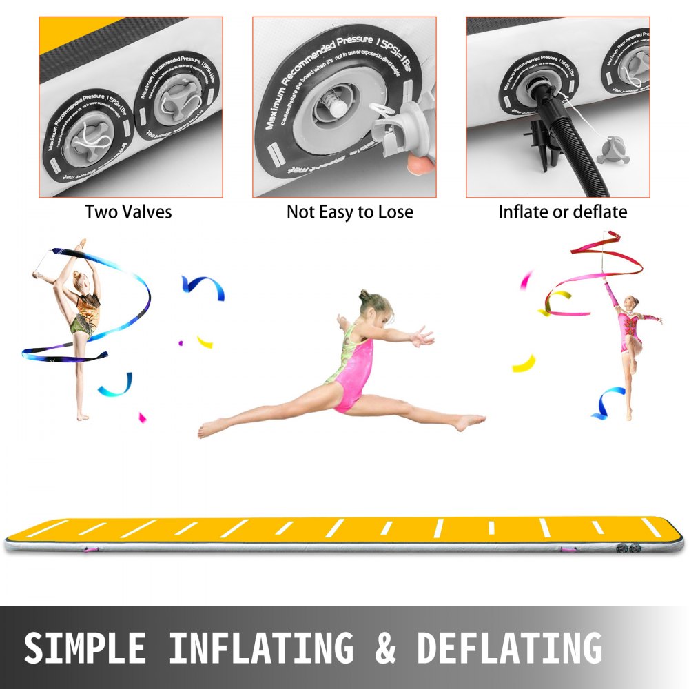20FT Air Track Inflatable Airtrack Tumbling Gymnastics Floor Mat Home Training