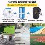 VEVOR 20ft Inflatable Air Gymnastic Mat, 4 inches Thickness Air Tumble Track with Electric Air Pump,Dubrable Material Air Mat for Home Use / Training /Cheerleading / Yoga / Water,Navy Blue