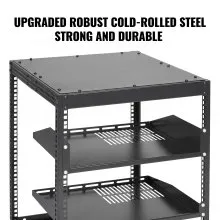 VEVOR 12U Rack de servidor de marco abierto, profundidad ajustable de 15'' a 40'', rack de servidor de red independiente o de montaje en pared, rack AV de 4 postes con ruedas, admite todos sus equipos de TI de red, equipo AV, enrutador, módem