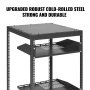 VEVOR server rack made of upgraded cold-rolled steel, strong and durable with multiple shelves.