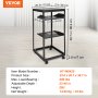 VEVOR server rack 20u, dimensions 23 x 20.1 x 38.7 in, adjustable depth 23-40 in, max load 500 lbs.