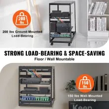 VEVOR 20U Open Frame Server Rack, 15''-40'' Adjustable Depth, Free Standing or Wall Mount Network Server Rack, 4 Post AV Rack with Casters, Holds All Your Networking IT Equipment AV Gear Router Modem