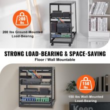 VEVOR 20U Open Frame Server Rack, 15''-40'' Adjustable Depth, Free Standing or Wall Mount Network Server Rack, 4 Post AV Rack with Casters, Holds All Your Networking IT Equipment AV Gear Router Modem