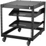 VEVOR 9U 4 Post Open Frame Server Rack Network Enclosure 58.4-101.6 cm Adjustable Depth