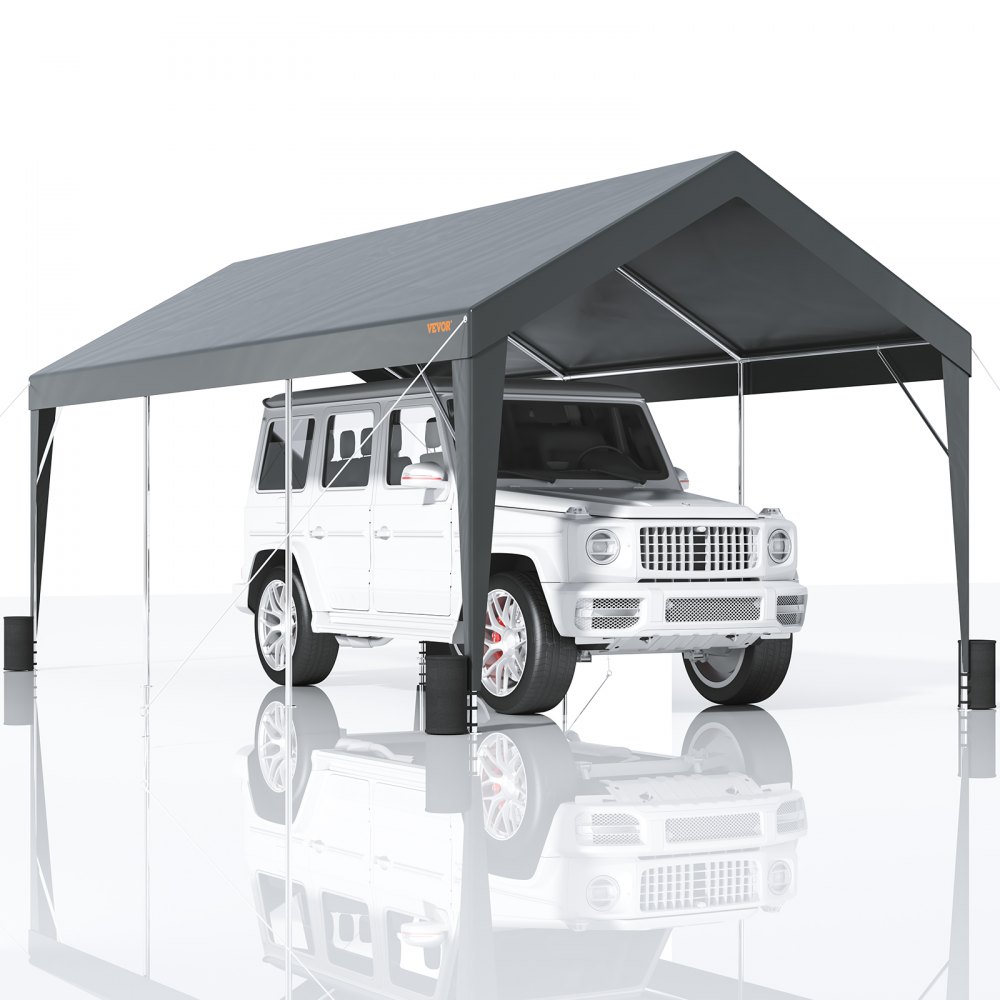 VEVOR Carport Bilkapell Garage Shelter Tält 10x20ft med 8 stolpar för bilbåtar