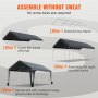 VEVOR Carport, Heavy Duty 10 x 20ft Car Canopy, Outdoor Garage Shelter with 8 Reinforced Poles and 4 Weighted Bags, UV Resistant Waterproof Instant Car Garage Tent for Party Garden Boat, Darkgray