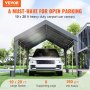 VEVOR carport 10x20 ft heavy duty canopy with 8 supporting legs and durable pe fabric.