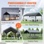 VEVOR carport for commercial use, garden leisure, car/boat parking, and outdoor parties in various settings.