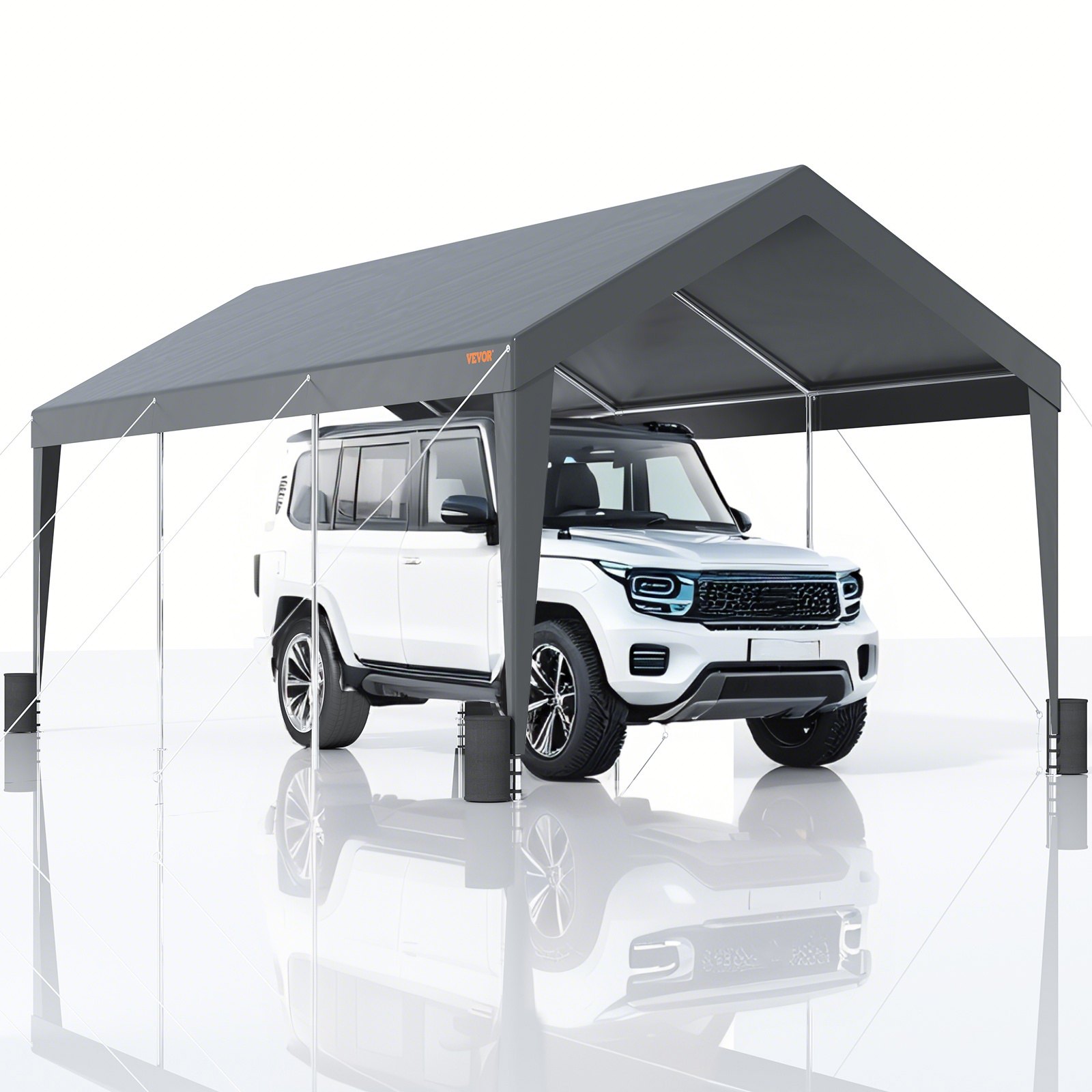 VEVOR Carport Car Canopy Garage Shelter Tent 3 m x 6 m with 8 Poles for Auto Boats