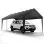 VEVOR Carport, 10 x 20 FT Outdoor Car Canopy, Potable Carport, Heavy Duty Galvanized Car Shelter, UV-Resistant & Water-Resistant, All-Season Protection, Storage Shed for Car Boat Motorcycle Grey