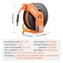 VEVOR Retractable Air Hose Reel, 3/8IN x 50FT Hybrid Air Hose Max 300PSI, Air Compressor Hose Reel Auto-Rewind with 5FT Lead in, Ceiling/Wall Mount Heavy Duty Single Arm Reel & 180° Swivel Bracket