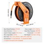 VEVOR Retractable Air Hose Reel, 3/8 IN x 65 FT Hybrid Air Hose Max 300PSI, Air Compressor Hose Reel Auto-Rewind with 5FT Lead in, Ceiling/Wall Mount Heavy Duty Single Arm Reel for Workshop Garage
