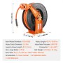 VEVOR Retractable Air Hose Reel 3/8IN x 65FT Hybrid Air Hose with Double Arms