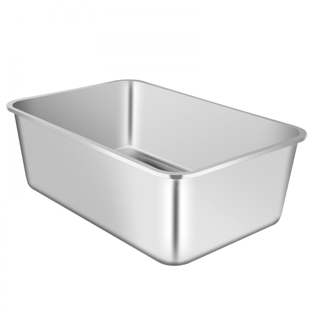 VEVOR Cat Litter Box, 8 inches Deep, XL Extra Large Stainless Steel Cat Litter Box with Scoop, Wide Filtering Foot Board & High Sides, Enclosed Odor-Free Easy-to-Clean Litter Box, Fit for Big Cats