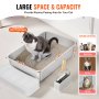 VEVOR 15.2 cm Deep Cat Litter Box Odor-Free Litter Box with Filtering Foot Board