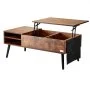 VEVOR Lift Top Coffee Table, 39.4 in Rectangle Coffee Table with Extra Storage Pockets, Pop Up Coffee Table for Living Room, Brown