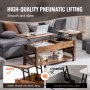 VEVOR Lift Top Coffee Table 47.5" Rectangle Coffee Table for Living Room Brown