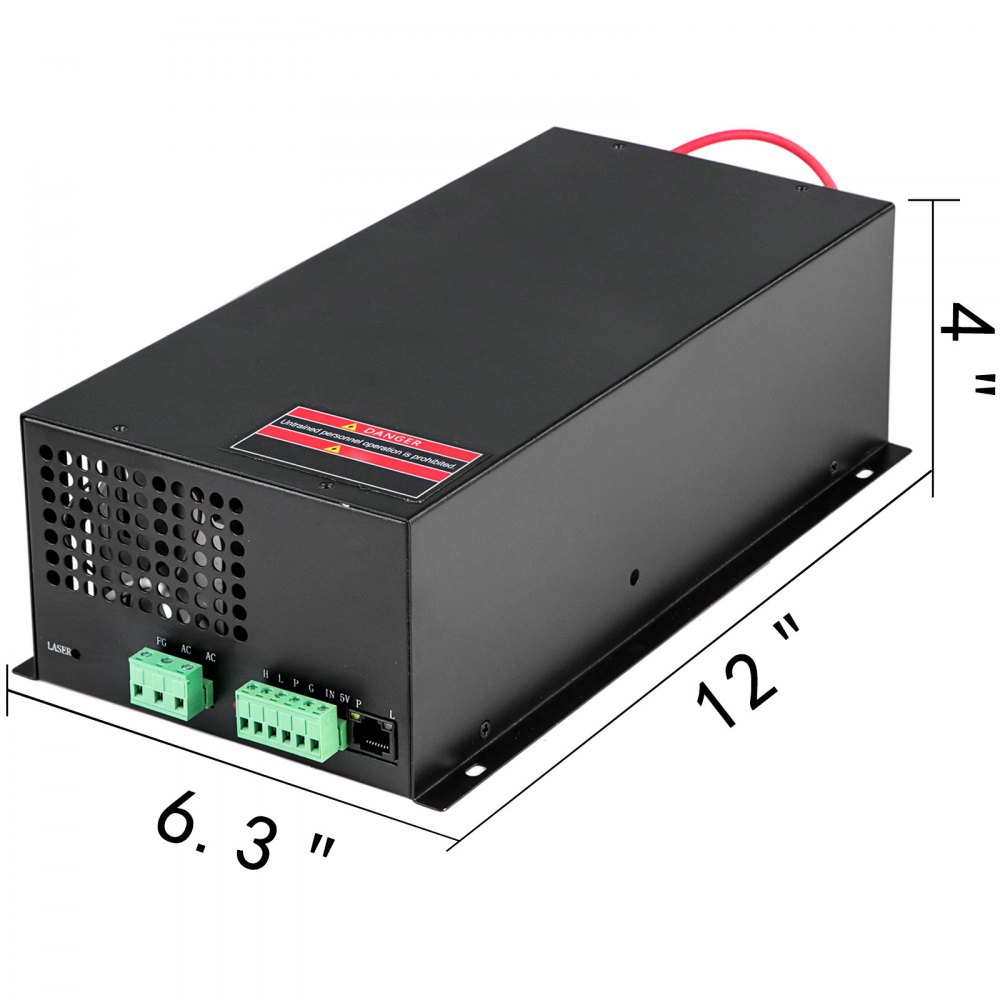 VEVOR Laser Power Supply 150W Co2 Laser Engraver Power Supply Black Laser Tube Power Supply 110V for Laser Cutter Engraving Machine(150W)