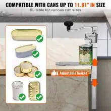 VEVOR Commercial Can Opener Tabletop Manual 11.8 in Can Opener for Restaurant