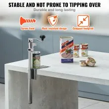 VEVOR Commercial Can Opener Tabletop Manual 11.8 in Can Opener for Restaurant