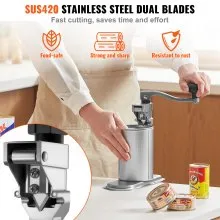 VEVOR Commercial Can Opener, Heavy-Duty Manual Tabletop Cans Opener for Cans Up to 15.75 in Height, Height-Adjustable Can Openers Fixed with Screws & Table Clamp, for Restaurant, Hotel, and Food Store