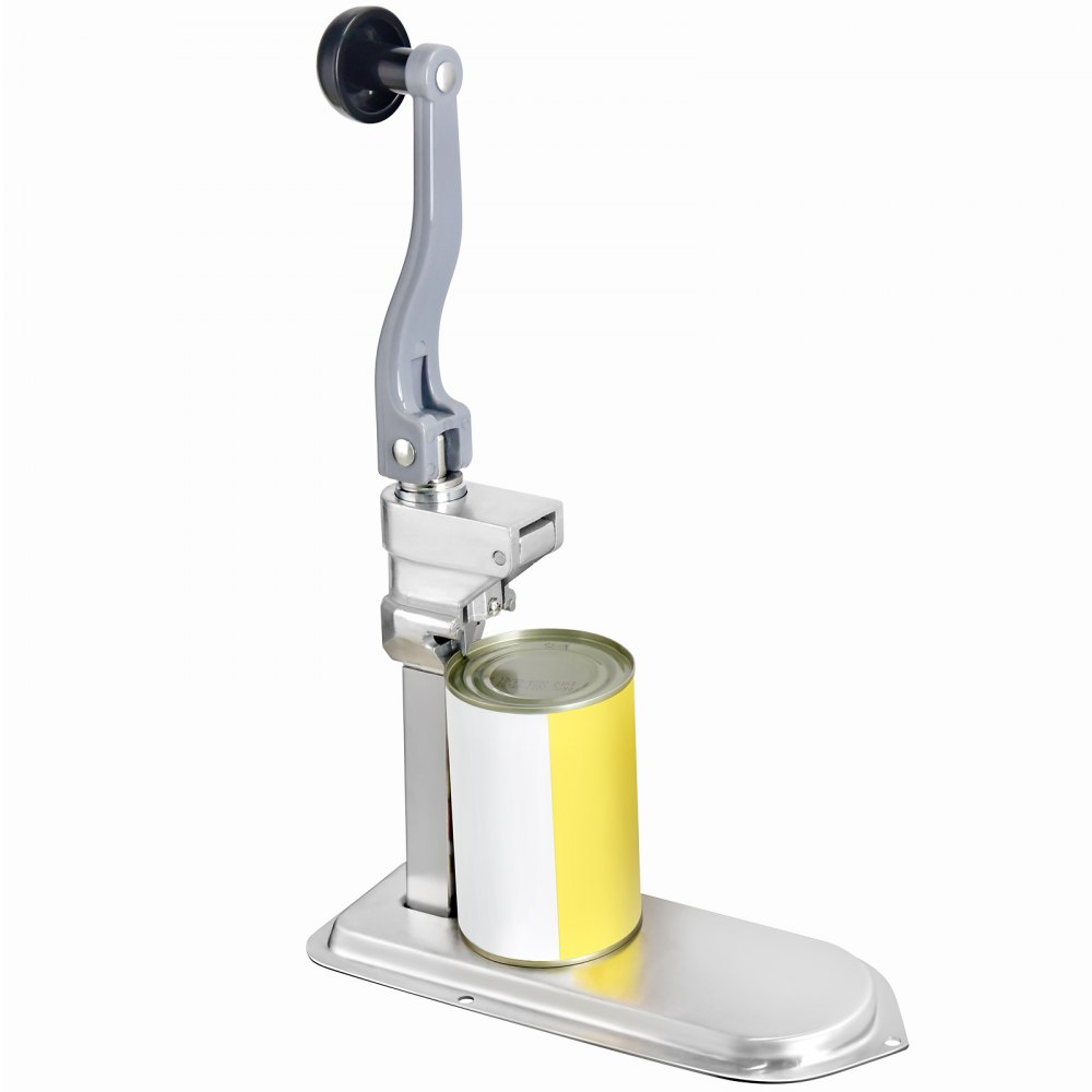 VEVOR Commercial Can Opener, 18.9"/48cm Long, Manual Table Can Opener for Up to 11.8"/30cm Tall, Fixed with Clamp or Screws, Ergonomic Swing Handle & One Spare Knife, for Restaurants, Stainless Steel