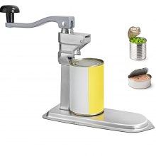 VEVOR Commercial Can Opener, Stainless Steel Manual Table Can Opener for Up to 15.7"/40cm Tall, Fixed with Clamp or Screws 23.2"/59cm Long, Ergonomic Swing Handle & One Spare Knife, for Restaurants