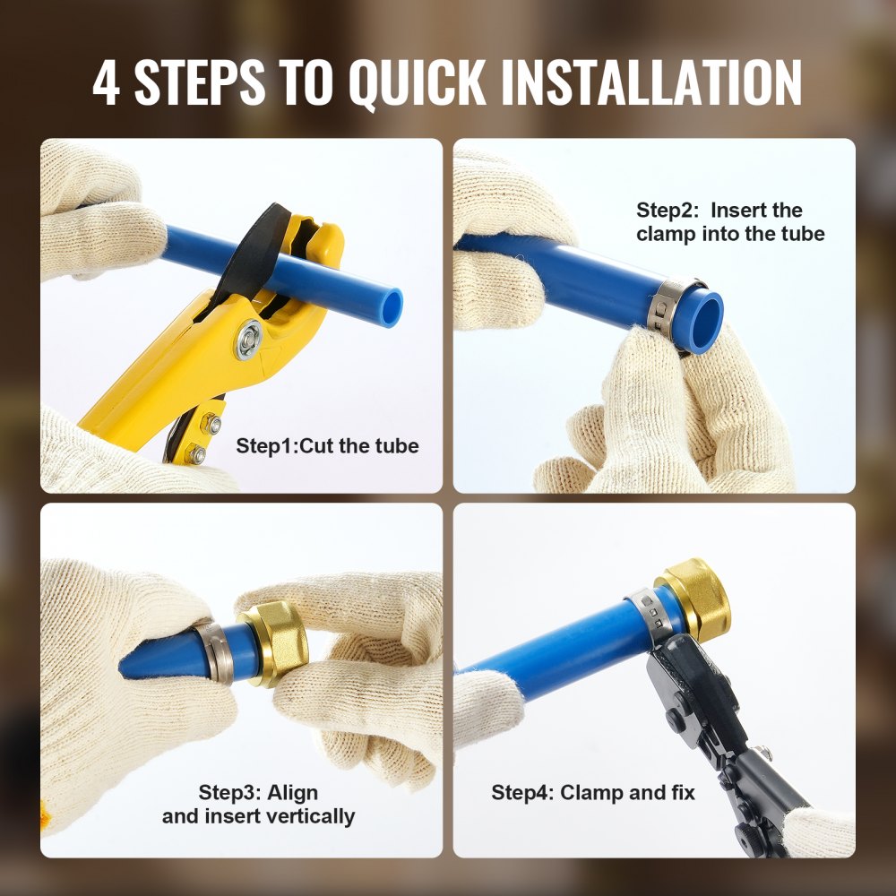 VEVOR Pipe Fittings, 3/4" 12PCS Brass Pipe Fittings, Clamp-style 3/4 NPT Pipe Connector Brass Air Fittings, Heavy Duty Plumbing Fittings NPT Adapter for Heating/Shower Systems, Water Pipes