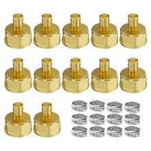 VEVOR Pipe Fittings 3/4" 12PCS Brass Clamp-style 3/4 NPT for Air System