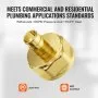 VEVOR Pipe Fittings 1/2" 20PCS Brass Clamp-style 1/2 NPT Internal Thread for Air