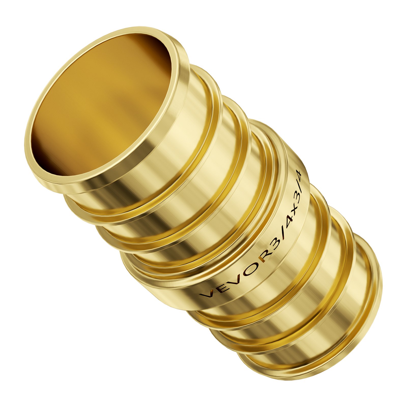 VEVOR Pipe Fittings, 3/4" 45PCS (15xStraight, 15xElbows, 15xTees) Brass Pipe Fittings, Push-Fit Pipe Connector Brass Air Fittings, Plumbing Fittings Adapter for Heating/Shower Systems, Water Pipes