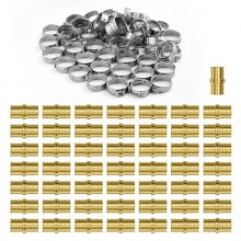 VEVOR Pipe Fittings 3/4" 50PCS Brass Clamp-style Straight-Through for Air