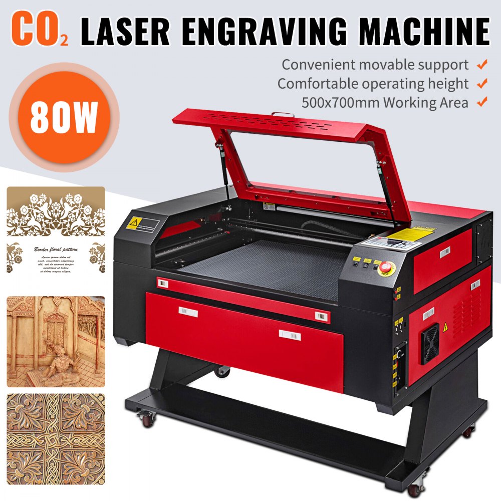 80W CO2 Laser Cutter Laser Engraver Engraving Cutting Machine With Color  Screen 700*500mm