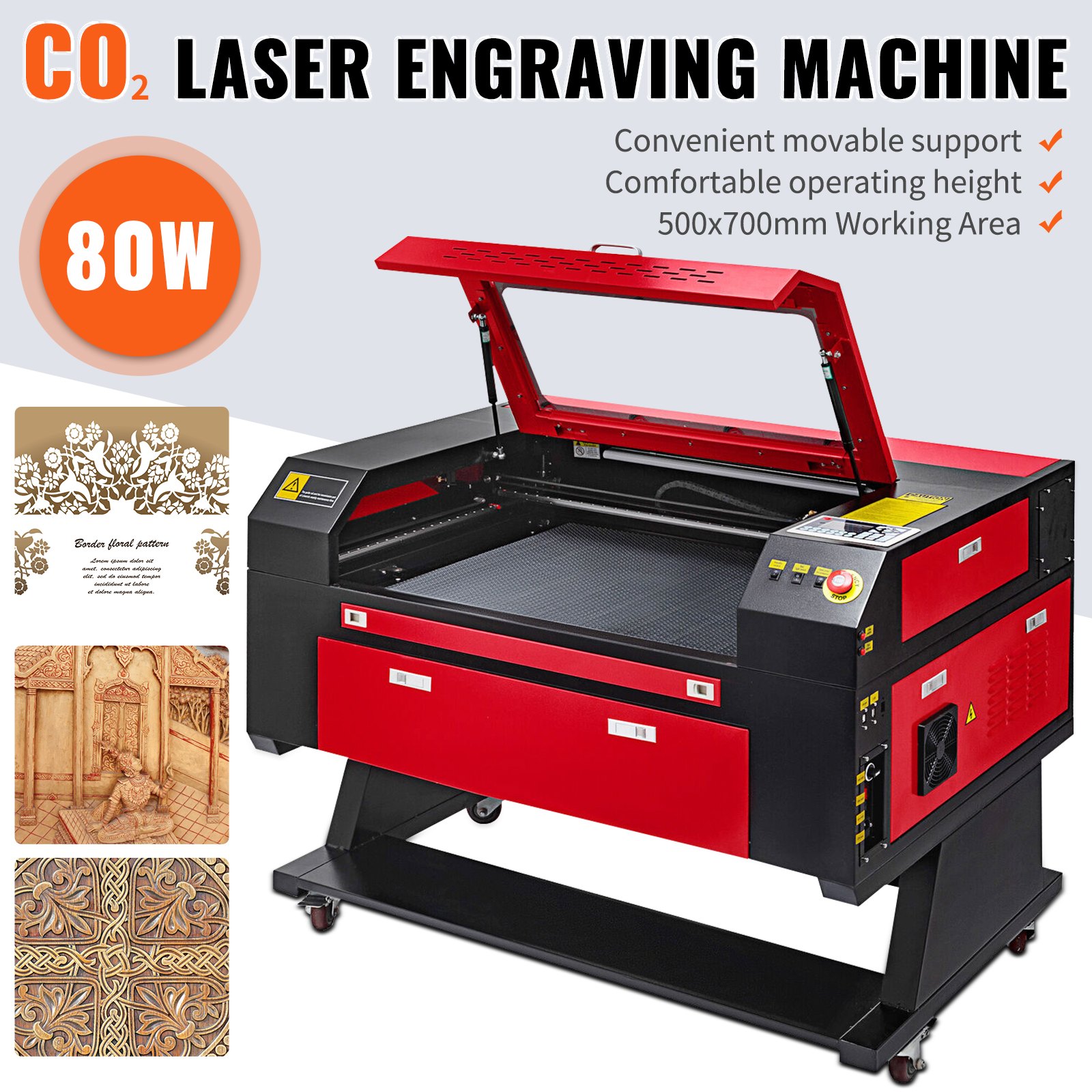 VEVOR Engraving Cutting Machine 80W Co2 Engraver Cutter 20 x 28 inch Engraver Machine with DSP Control System and USB Interface (20 x 28 Inches Engraving Area)