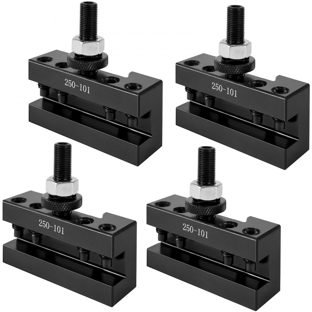 VEVOR Lathe Tool Holder, Quick Change Tool Post Set for Mini Lathe, Metal Lathe Post for Turning Tool, 250-101 Tool Post, 4pcs/Set