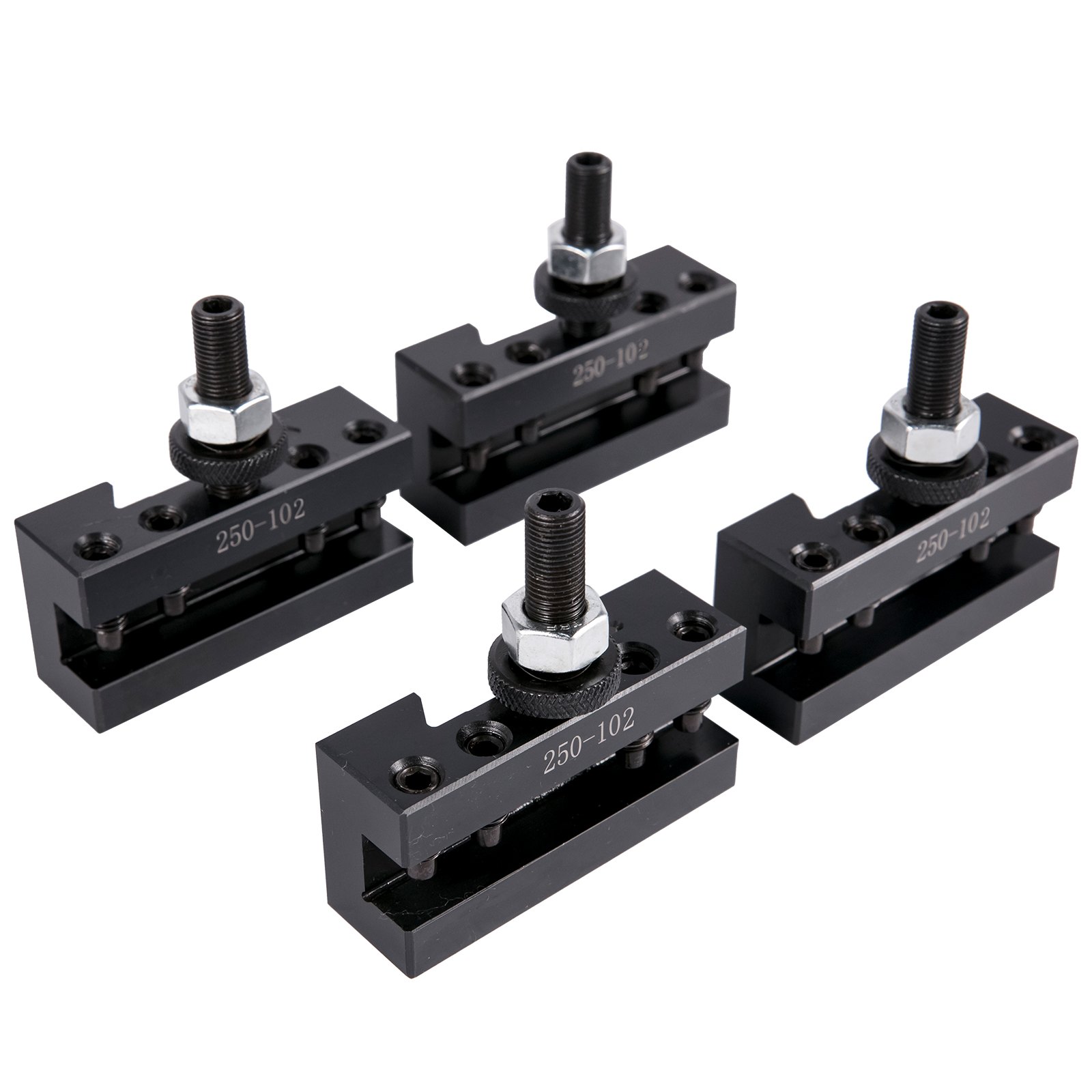 VEVOR Lathe Tool Holder, Quick Change Tool Post Set for Mini Lathe, Metal Lathe Post for Turning Tool, 250-102 Tool Post, 4pcs/Set